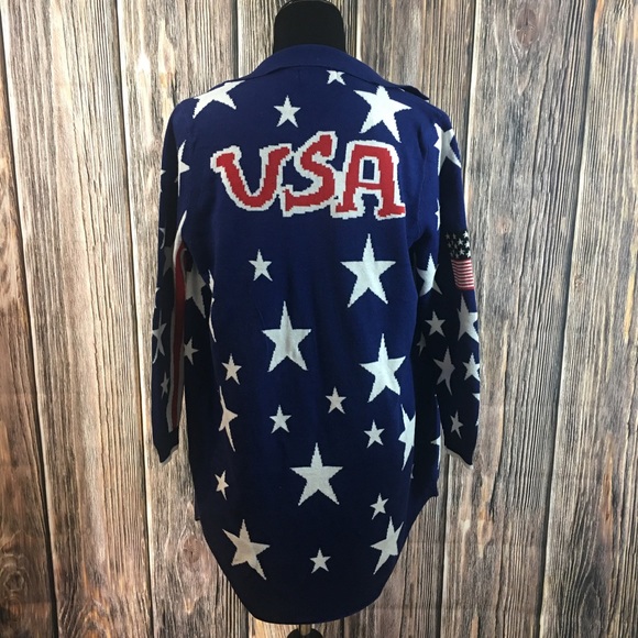 USA Patriotic Long Cardigan - Picture 5 of 7